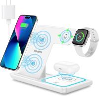 Cargador inalámbrico, estación de carga inalámbrica 3 en 1, soporte de carga inalámbrica rápida para iPhone 15 14 13 12 11 Pro Max XR XS