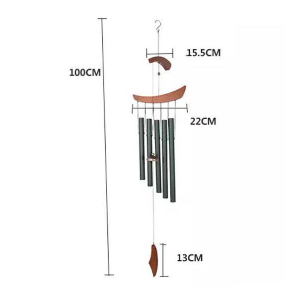 Retro Style Length 100cm Metal Wind Chime , 5 Rod Wind Chime Optional Color