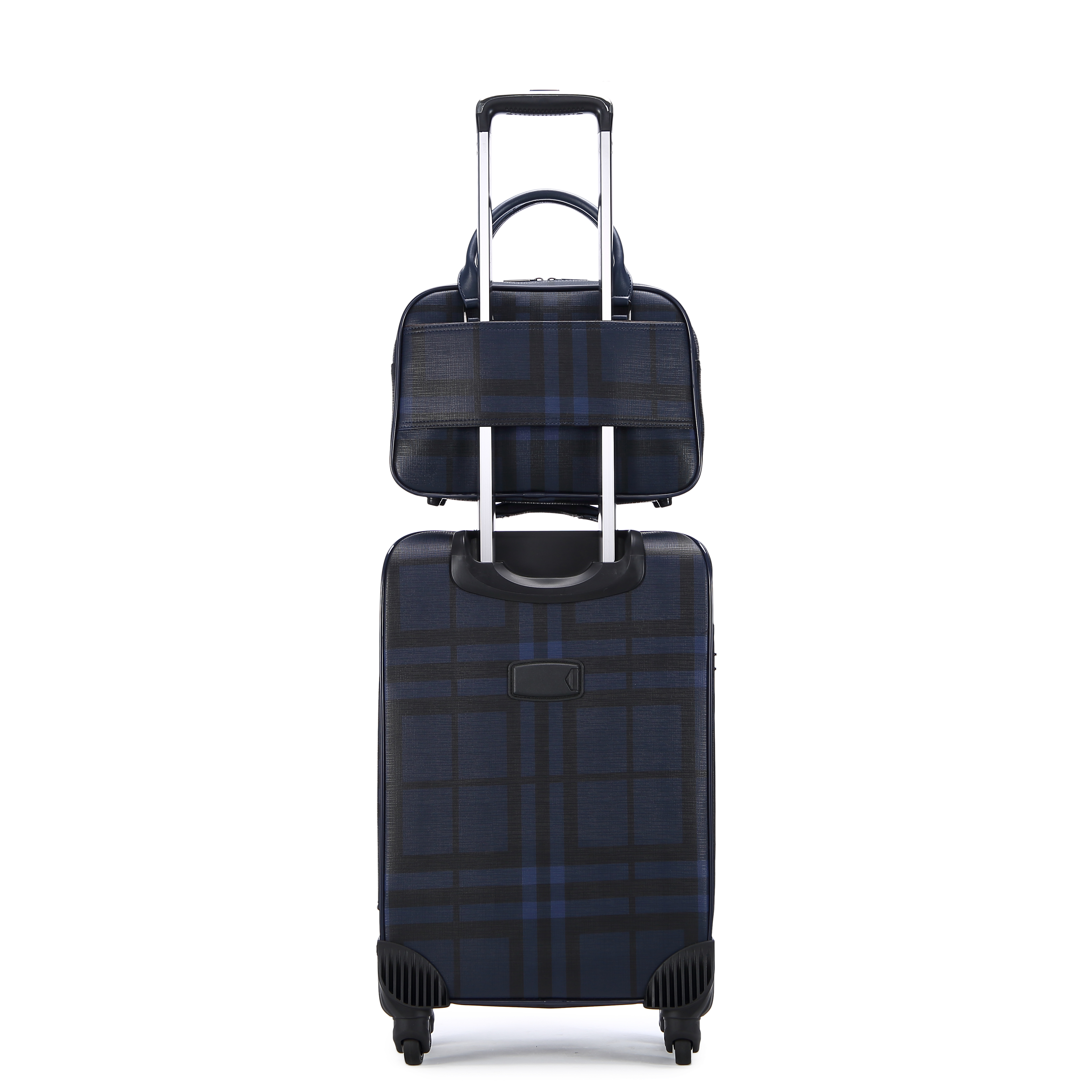 Great Price on Unisex High Quality PU Leather Luggage Suitcase New Design Aluminum Trolley with Spinner Caster Carry-On Size