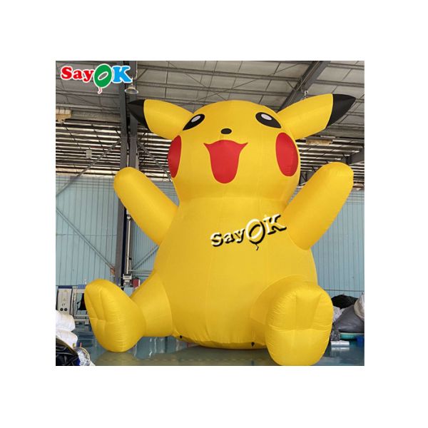 Желтая модель 6m Pvc воздухонепроницаемая раздувная Pikachu 20ft для украшения объявления