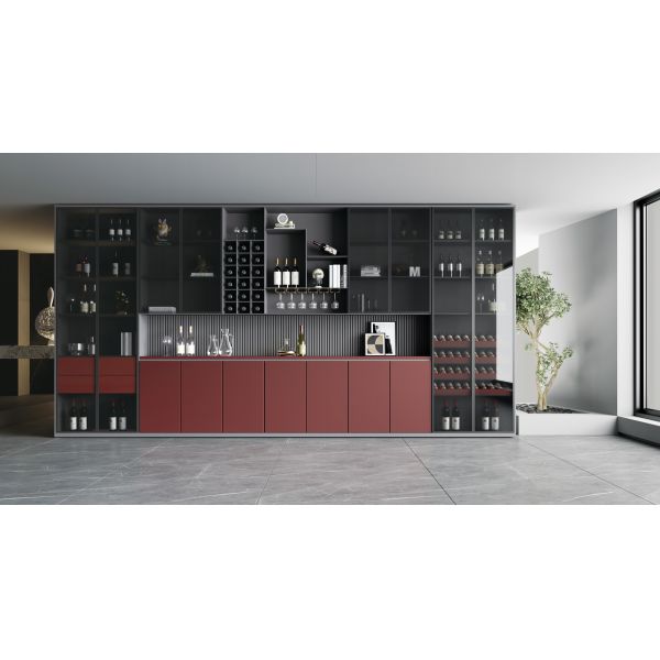 Modern Italian Nordic Wooden Wine Cabinet Design Glass Bar Living Room Furniture Wine Cooler