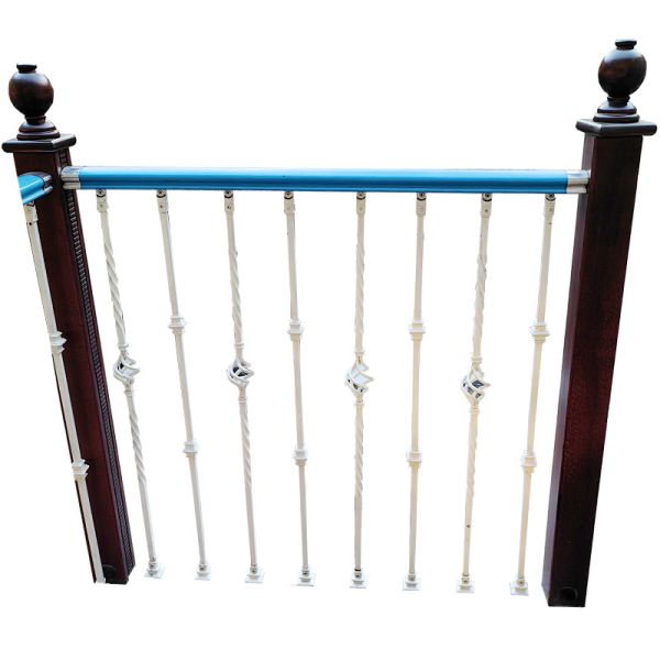 Escaleras prefabricadas de hierro forjado, barandillas, balaustradas, barandillas interiores de metal negro