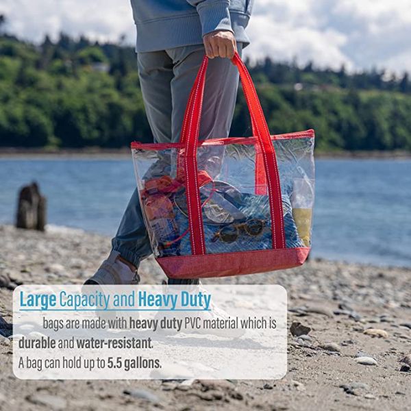 14 Inch Custom Shopping Bags With Logo Pvc Clear Tote Bag Stadium Outdoor Pool