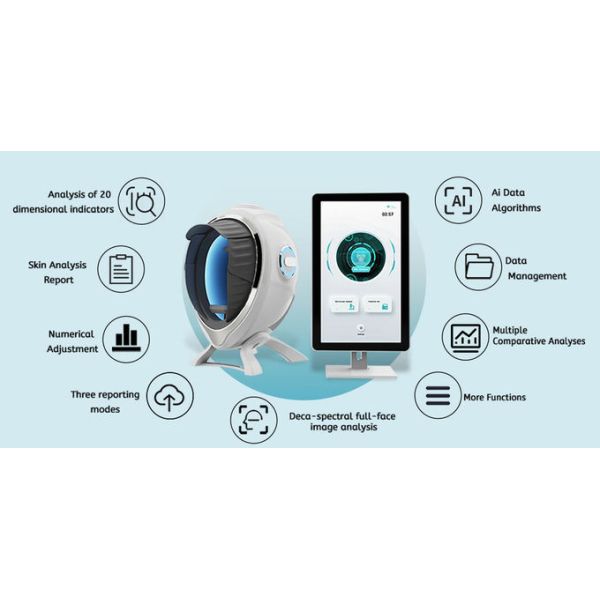 AI Facial Skin Analysis System With 9 Spectral Imaging Microscopic Detection