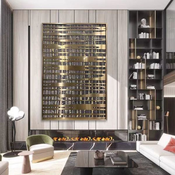 Transform Your Hotel Decor With Stainless Steel 3D Abstract Wall Screen Hanging