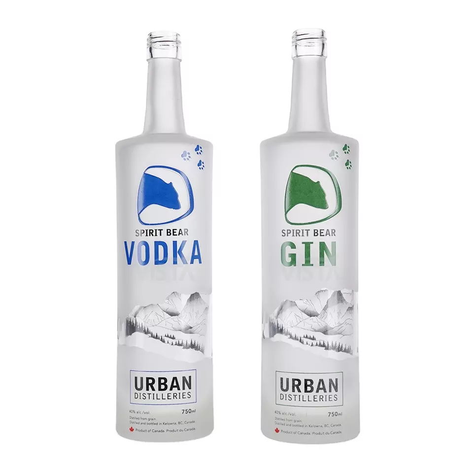700ml 750ml Classic Vodka Bottle with Frost and Cork Screen Printing in Round Shape