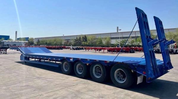 80T Lowbed Trailer Transport Construction Machinery Equipment Such As Excavator Wheel Loader Bulldozer