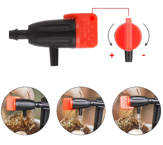 Оптовая продажа 0 ~ 40L регулируемый полив капельницы Пластиковый капельницы 1/4