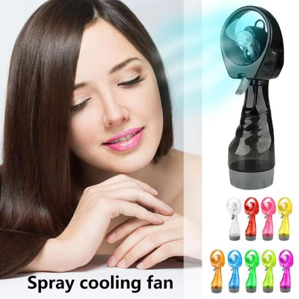 Battery Powered Summer Outdoor Travel Hand Held Standing Mini Portable Water Mist Spray Bottle Cooling Fan with Water Tank