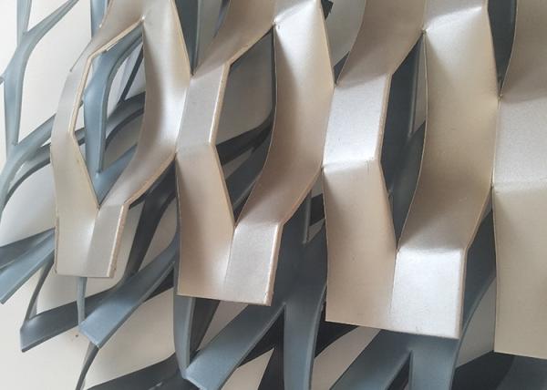 Wall Covering Decorative Expanded Metal Mesh Screen Panels 80mm Width Anodized