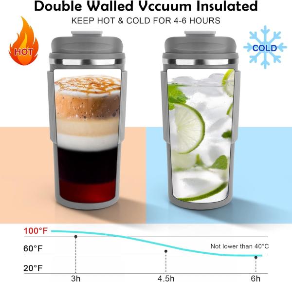 12 oz de aço inoxidável de vácuo isolado tumbler de café de viagem caneca prova de derramamento com tampa