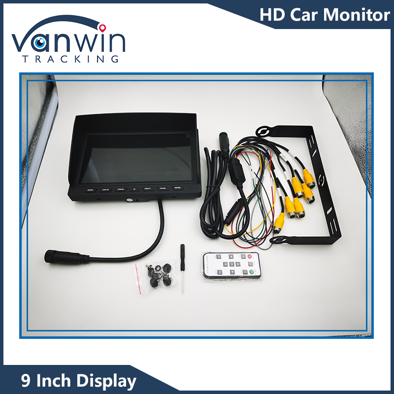 9 Inch 8 Channel AHD Monitor Video 1080P Car LCD IPS Monitor for Bus Truck Trailer