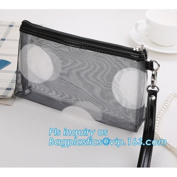 Travel Accessories Makeup Organizer Mesh Cosmetic Bag Makeup Pouch, Purse Size Cosmetic Bag, Pocket Daily Net Fabric Mak