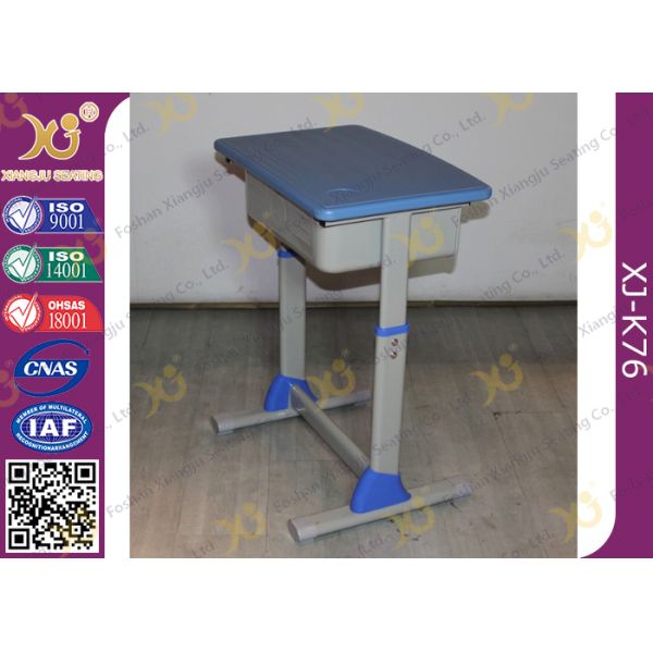 Adjustable School Desk And Chair With Colorful Plastic Seat 5 Years Warranty