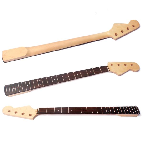 Madeira de bordo 5 cordas baixo elétrico guitarra pescoço Fingerboard 21 Frets Ajuste de cabeça