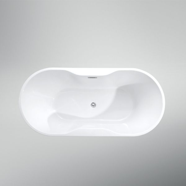 Hand Control Narrow Rim Border Popular Designs Ellipse Acrylic Freestanding Bathtub