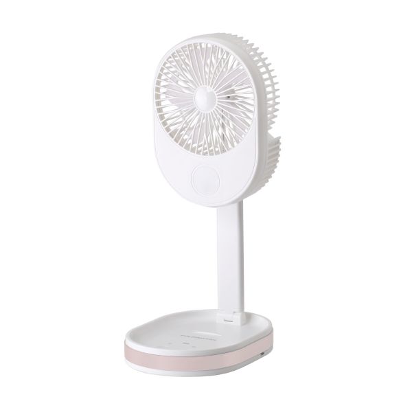 Customized Logo 1500 mAh USB Rechargeable Table Fan with LED Light and ABS PP Material