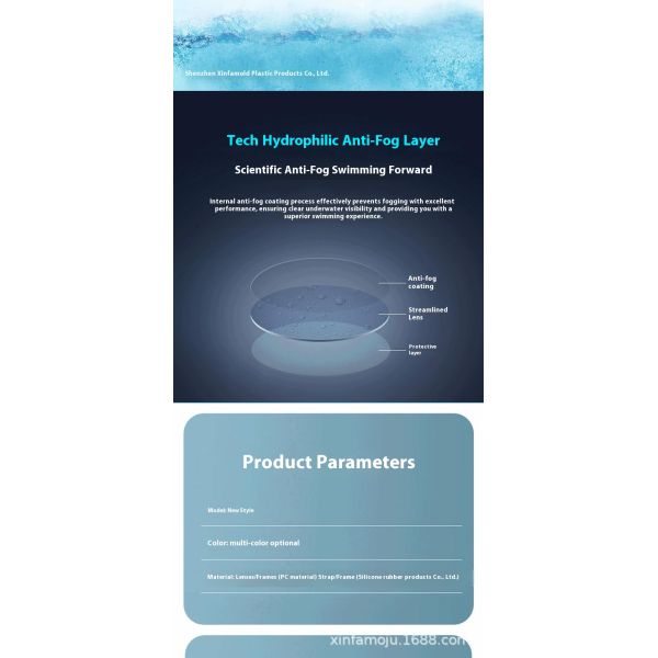 Anti-fuite lunettes de natation pour enfants Grand cadre lunettes de natation avec bouchons d'oreille en silicone