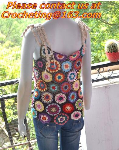 Crochet tops, deep v neck halter top/spaghetti strap tank tops/lace colete croche/wh