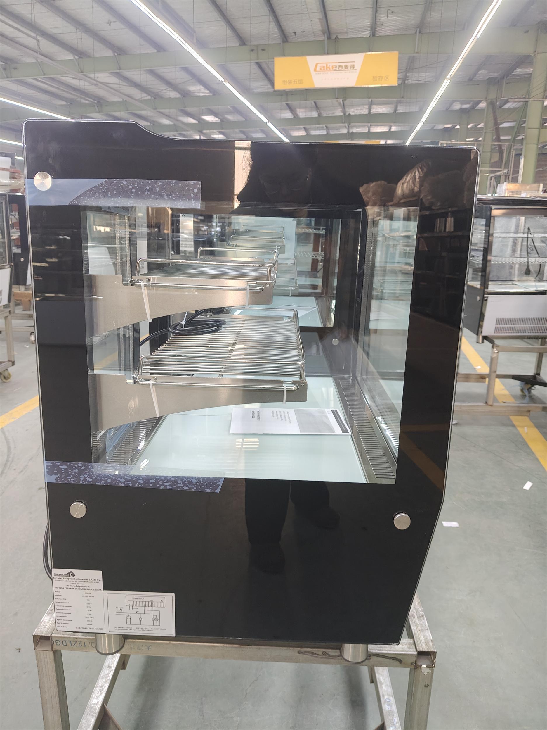 LISA66R Low Temperature Refrigerated Table Cake Cabinet Automatic Demisting Glass Door Biscuit Dessert Commercial Freezer