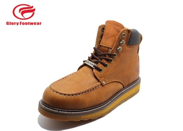 Comfortable Goodyear Welt Safety Shoes , Goodyear Steel Toe Work Boots Anti Slip