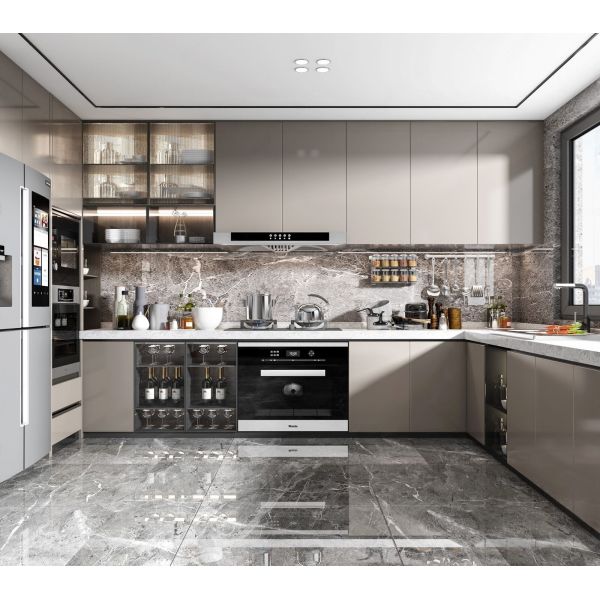 Modern Antique Kitchen Cabinet Sets Customized Color Plywood Lacquer