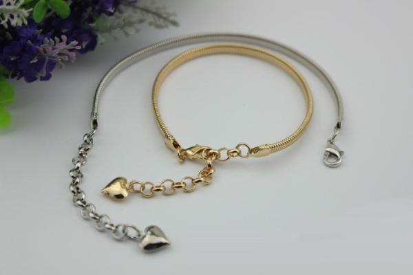 Universal fashion 129 mm length iron material light gold women shoes metal chain buckle with hooks