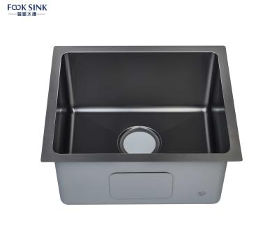 Gota no único Gunmetal de aço inoxidável Matte Black da banca da cozinha da bacia