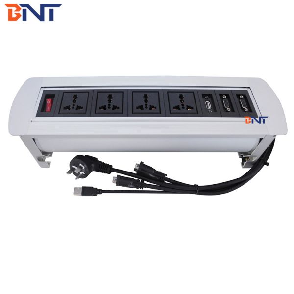 220-240V manual flip up table top socket with power data outlet