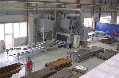 800*1200mm Steel Plate Shot Blasting Machine Paingting Pretreatment Line