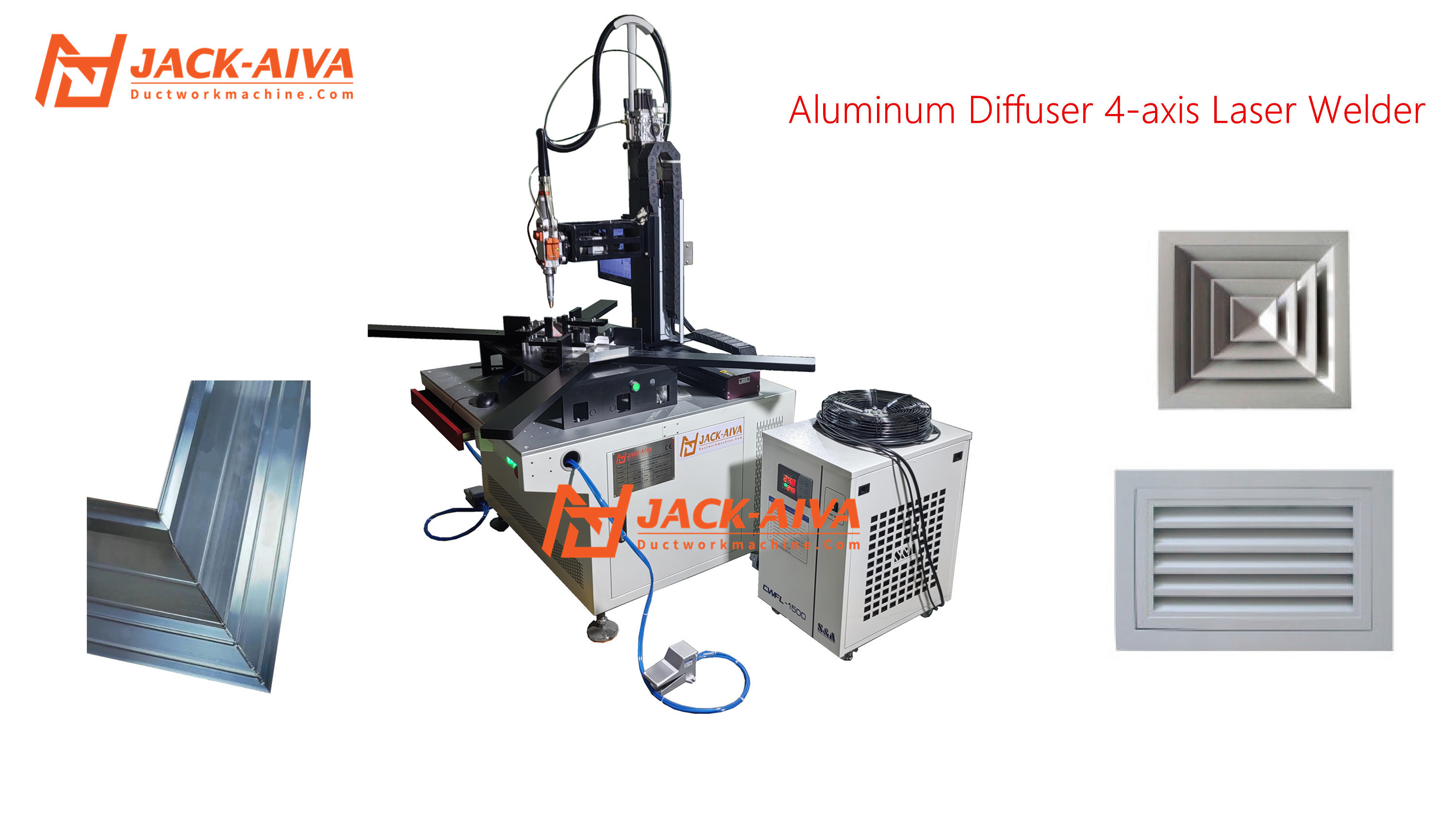 HVAC Aluminum Diffuser Frame Laser Welding Machine