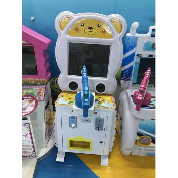 Coin Operated Machine Cute Bear Pat Music Video Game Gift Lottery Game Machine For Kids