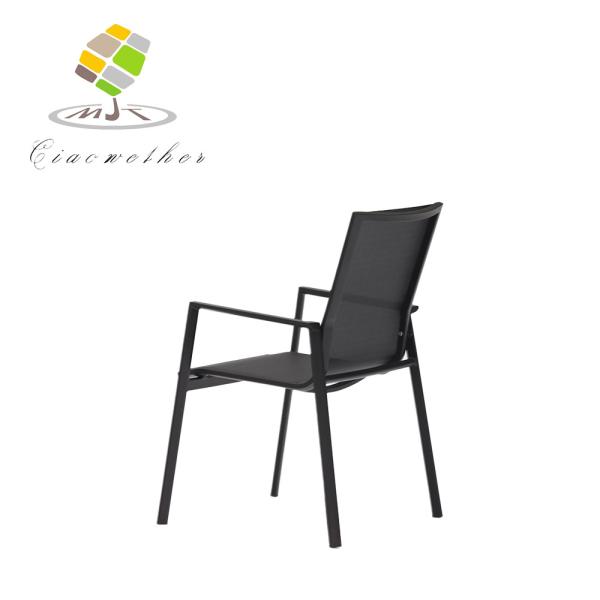 Design moderne Meuble extérieur patio Jardin Bistro Café Restaurant Chaise à manger Chaise extérieure en aluminium pour le style moderne