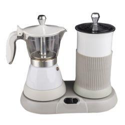 Alumínio 3 xícaras Elétrica Moka Cafeteira Espresso Moka Espumador de Leite Potenciômetro Moka Elétrico Automático