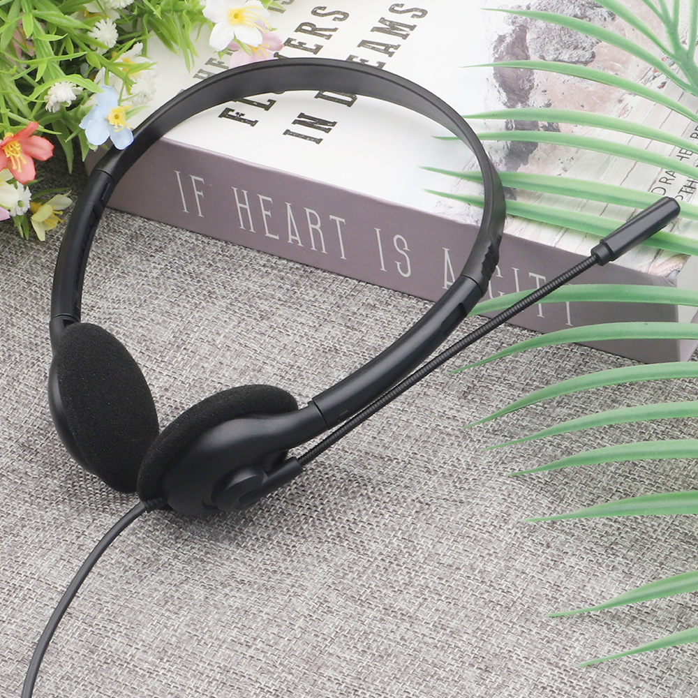 JTY-0123 Colorful Wired Head Mounted Telephone Headphones with Foldable Microphone Lightweight Online Learning Office Headphones Support Logo Color Plug OEM/ODM Private Model Customization