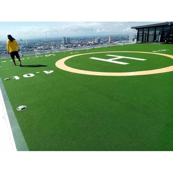 50mm Pile Height UV Resistant Customizable Pattern Artificial Grass for Football Courts