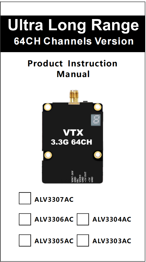 VTX FPV Video Transmitter 3.3GHz 30-40km LOS 7W 30.5 * 30.5 Installing Hole