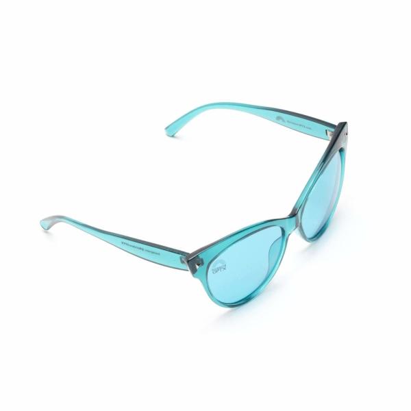 Cateye PC Frame Aqua Lens Blue Light Therapy Glasses For Relax