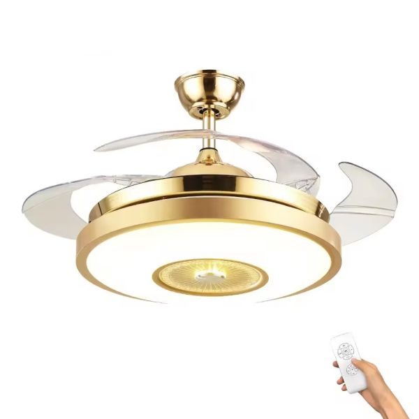 Simple Bedroom 42inch Ceiling Fan with LED Light and Remote Control High Ra Nordic Style