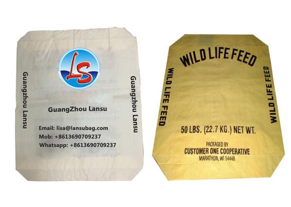 Colorful Printing Woven Polypropylene Feed Bags Adjustable By Micro Perforation