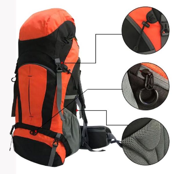 Емкость сумки рюкзака Unisex водоустойчивого полиэстера на открытом воздухе спорта большая