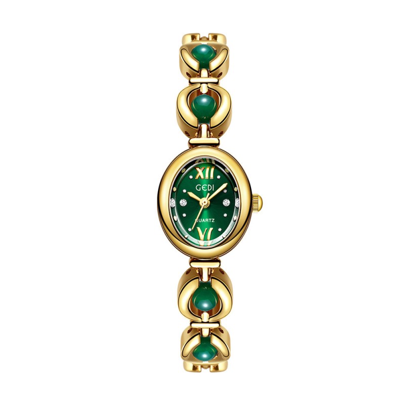 ladies diamond watch, gemstone dial watch, slim band watch, vintage quartz watch, women jewelry watch
