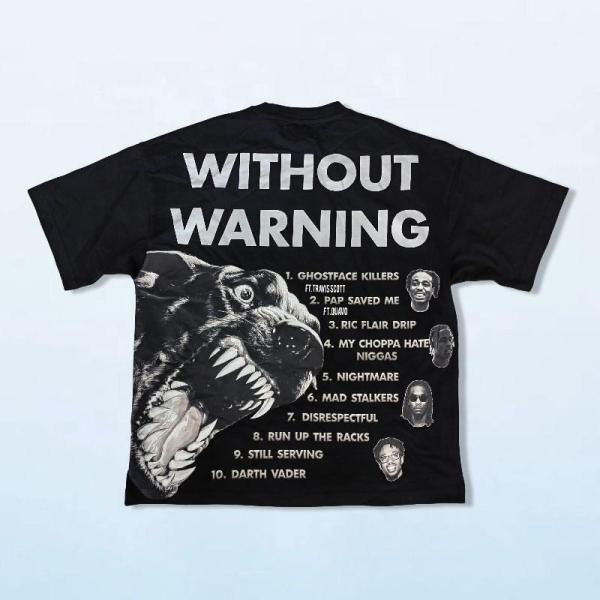 Impressão gráfica sob medida Preto em branco Pesos pesados 180 gsm Camisa de algodão Homens