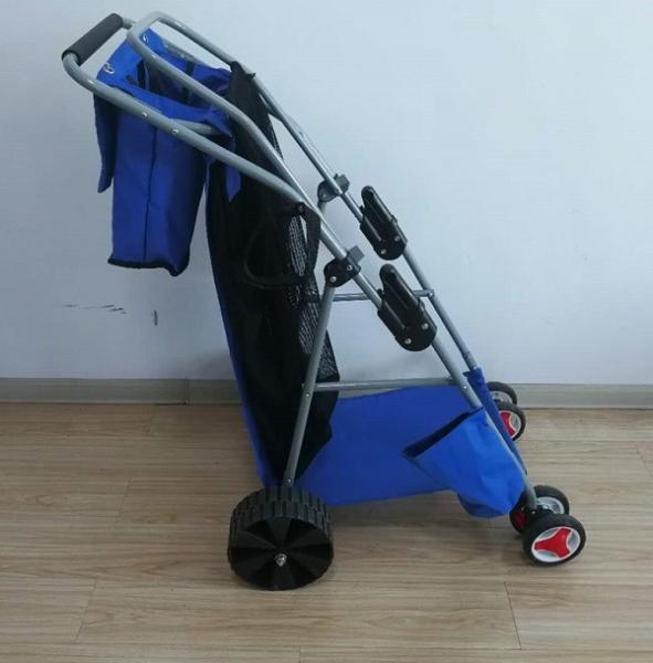 600D Oxford Fabric Folding Fishing Cart Collapsible Fishing Trolley With Big Wheel