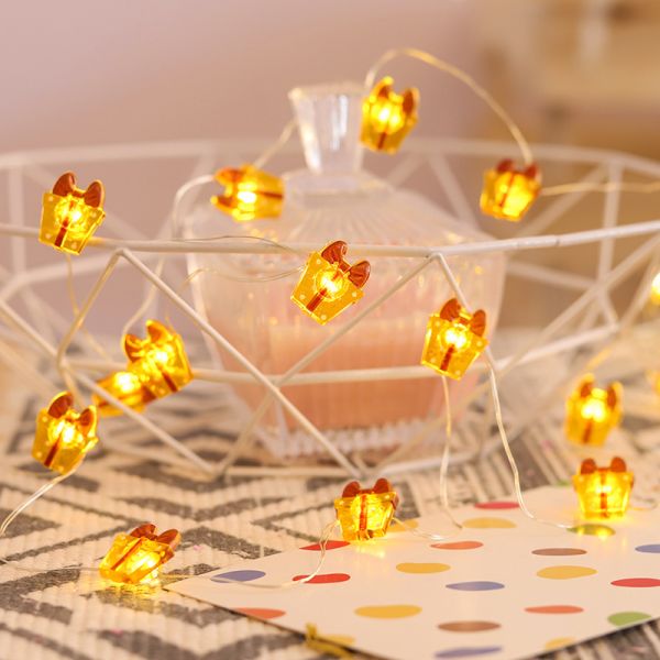Santa Claus Scepter Snowflakes Elk Socks LED String Lights for Fairy Christmas Decoration