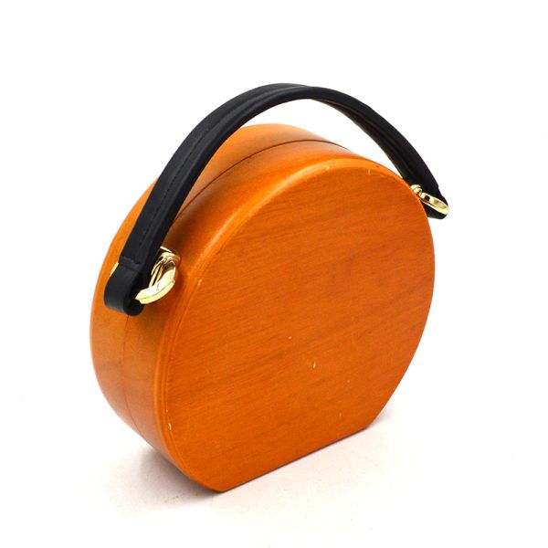 Handmade Vintage Wooden Clutch Bag Slim Timber Box Shaped For Dinner Party