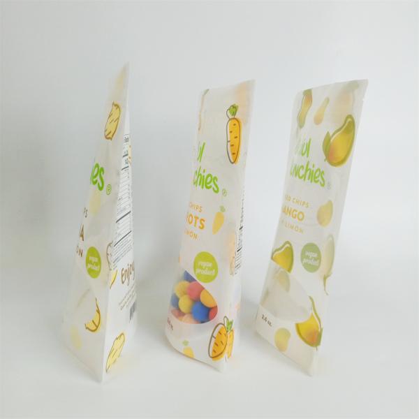 Custom Printed Plastic Bags Food Grade Stand Up Zipper Pouch for Chips Snack Packaging Bags with Window