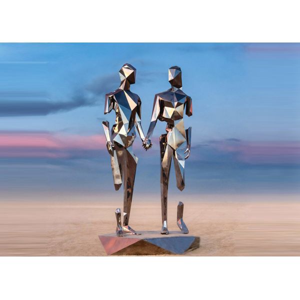 Декоративная лазерная резка из нержавеющей стали скульптура женщины