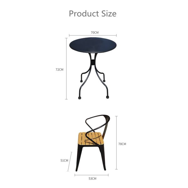 Patio Furniture Garden Chairs Rattan Outdoor Chaise Bistrot Bois Table and Bistro Chair French