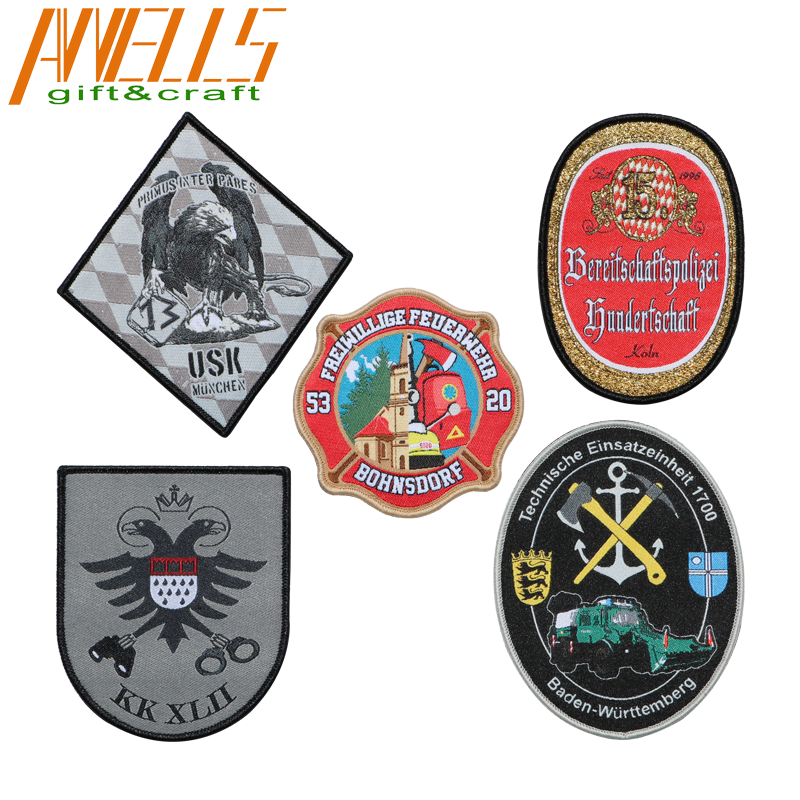 Omen Battle Cry Custom Woven Badges PMS Color 3M Adhesive Backing